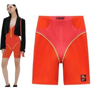 Zara Purple Magazine Orange Pink Bike Shorts Medium